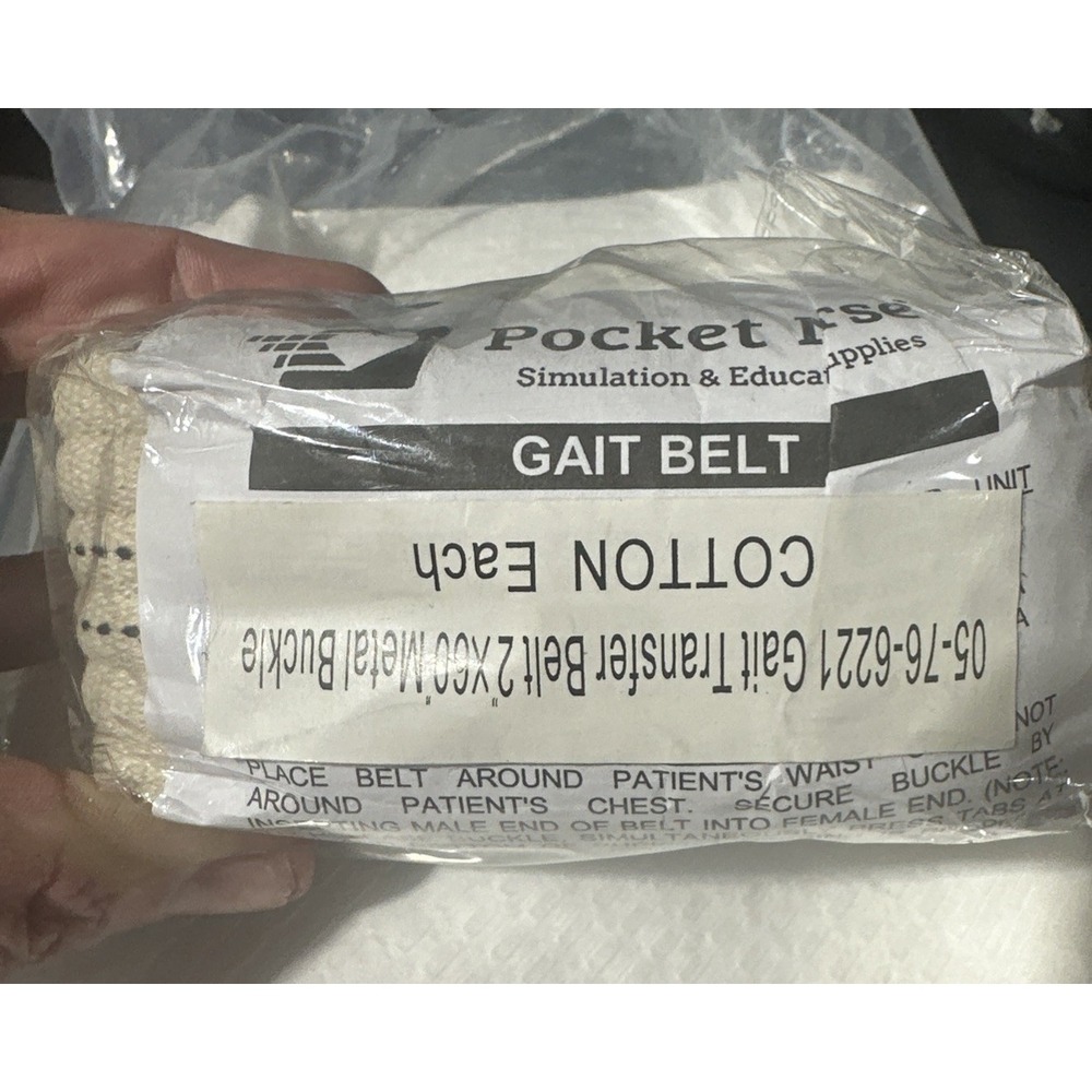 Gait Belt for Patient Transfer & Walking with Metal Buckle LiftAid‎ Beige 60"